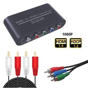 HDMI to 컴포넌트 비디오 컨버터 스케일러 기능이 있는 HDMI to YpbPr RGB 5RCA 어댑터 전원 어댑터 포함 3