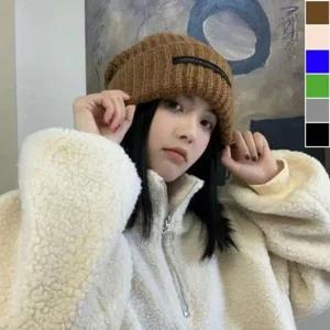 남녀 골지 로고라벨 니트 비니 P 겨울 데일리 모자 겨울 보온모자 비니모자 패션 캐주얼 데일리 털모자