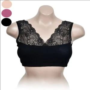레이스 화사한 런닝형 브라 런닝형브라 여성스러운 노와이어 우아하고 스포츠브라