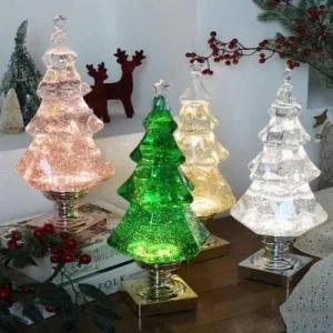 크리스마스 4color 투명 오르골 워터볼 트리
