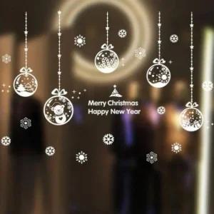 장식 크리스마스윈도우스티커(화이트물방울) 파티