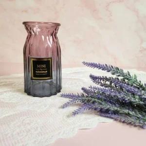 화병 방형 크리스탈 미니화병 레드그레이 북유럽스타일 유리꽃병