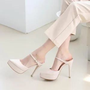 토오픈 슬링백 구두 여성화 웨지힐 펌프스힐 베이직