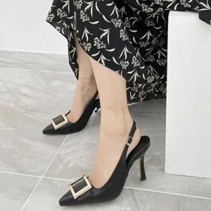 샌들 슬링백힐 미들힐 여성신발 슬링백 키높이 구두