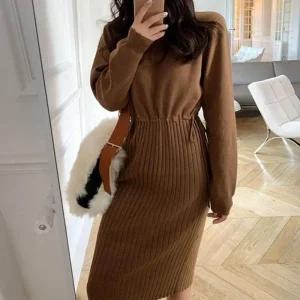 루즈핏 니트원피스 사이드 겨울 가을 스트링 롱원피스