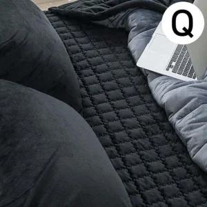 빌리 극세사 밴딩 패드 퀸 Q 블랙 카페트겸용 침대패드 패드 침대매트 퀸침대매트 퀸매트
