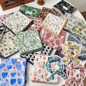 [하프클럽/]100면 피코트 사각 손수건 스카프 여름 가벼운 땀 흡