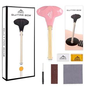 이스트록 기타 활, 어쿠스틱을 위한 2-in-1 리얼 호스헤어 바이올린과 첼로 같은 사운드 만들기, 연주자와 음악 애호가를 크리스마스 선물, 쇼트 핑크