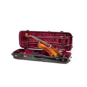 크로스록 유리 타원형 케이스는 4/4 풀사이즈 바이올린에 적합하며, TSA 잠금장치, 보호 담요, 습도계, 액세서리 수납공간-블랙(CRF2020VBK-R)을 포함합니다