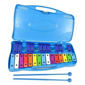 ENNBOM 25 노트 비브라폰 실로폰 글로켄슈필 블랙 블루 타악기 케이스 포함 (블루 케이스- 블루)