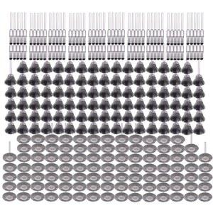 로카리스 300팩 와이어 브러시 세트, 스틸 휠 펜 세트 회전 공구용 키트 액세서리