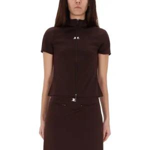 인터락 지퍼 프론트 스탠드 칼라 반팔 셔츠 325JTO446JS0250 1983