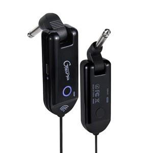 GTRS GWU4 UHF 무선 기타 시스템 4채널 충전식 송신기 및 수신기, 자동 매칭, 저지연, 100피트 범위, 일렉트릭 베이스용 안정적인 연결 등 (블랙)