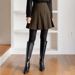 XXL까지) 올제트 플리츠 주름 스커트 겨울 미니 A라인 하객룩 오피스룩 모임룩 격식룩 연말룩 빅사이즈