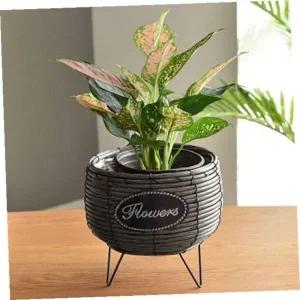 [셀러에이드]미니 화분 커버 스탠드 바구니 실내 인테리어 화분포장 그레이색상