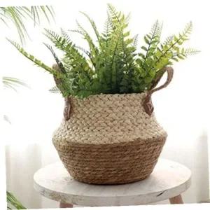 [셀러에이드]내추럴가든 화분커버 브라운 손잡이 화분바구니 식물용 장식바구니