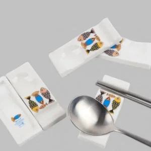 블루피쉬 도자기 수저 받침 스푼 젓가락 식기용품