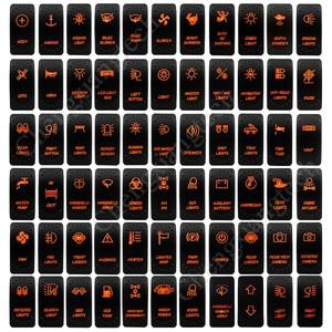 12V 24V 레이저 로커 스위치 주황색 Led 조명 ON OFFON OFF 자동차 보트 Polaris RZR Can-Am ATV UTV RV Ma