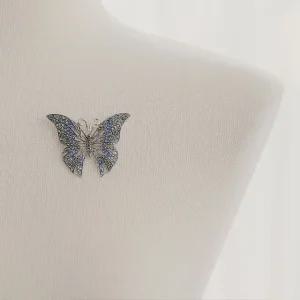 바이데이지 01Bh0166 토파즈 원석 나비 실버브로치