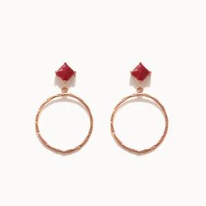 제이로렌 01M01919 도넛 7월탄생석 루비 귀걸이