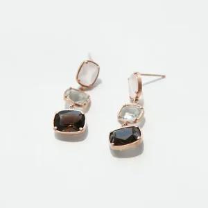 제이로렌 03M02037 스모그쿼츠 장미석 토파즈 귀걸이