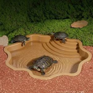 거북이 욕조 물놀이 목욕 쉼터 자연형 곡선 트레이 사육장용 약30cm