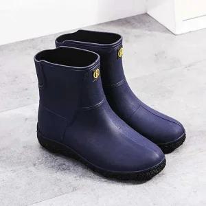 [피커]남성 앵클 무광 레인부츠 숏 장화