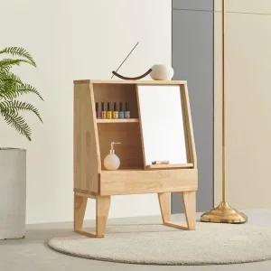 버플리 첼로 고무나무 원목 좌식 화장대