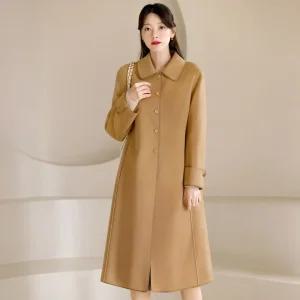 [시크라인] 카파타렌 카라넥 울혼방 롱 코트 겨울 아우터 호주울 하객룩 오피스룩 모임룩 격식룩 연말룩 빅사이즈