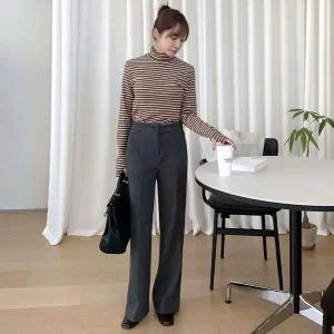 [신세계라이브쇼핑][옷자락] 여성 모직 슬림 부츠컷 기모 슬랙스 팬츠