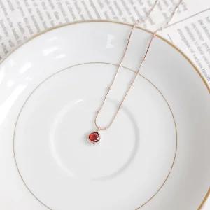[오팔하우스]오팔하우스925Silver 가넷 물방울 목걸이 OPNBN14204