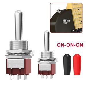 DaierTek 3 웨이 토글 스위치 기타 ON/ON/ON 6 핀 픽업 셀렉터 DPDT (빨간색  검정색 팁 포함)