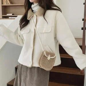 [신세계라이브쇼핑][옷자락] 여성 카라 소매 양털 포인트 무스탕 스타일 자켓