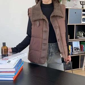 [신세계라이브쇼핑][옷자락] 여성 양털 뽀글이 버클넥 패딩 베스트 조끼