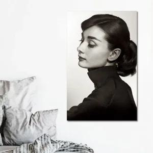 캔버스액자 자연 오드리햅번 흑백사진 A타입 25x25cm