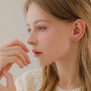 제이로렌 크로스 가넷 스피넬 원석 링귀걸이 M03673