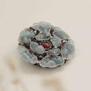 바이데이지 라리마 원석 루비 포인트 브로치 Bb0341