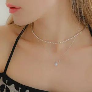 제이로렌 실버 볼 초커 목걸이 N01060