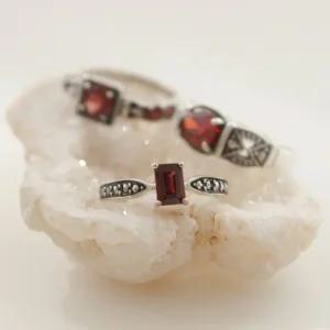 바이데이지 가넷 원석 마카사이트 실버 반지 (3 type) Br0304