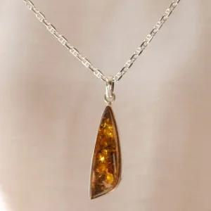 바이데이지 슬림 호박 모던 드롭 원석 목걸이 Bn0465