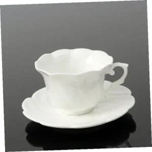 도자기 라떼 찻잔 꽃잎 패턴 커피용기 주전부리 잔