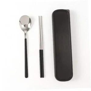[셀러에이드]휴대용 수저 개인 숟가락 젓가락 실버 여행식기