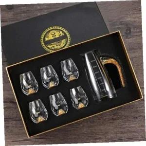 고급 술잔 골드 크리스탈 디캔터 위스키 샷 잔