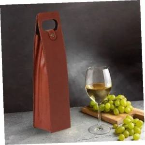 [셀러에이드]가죽 와인 캐리어 보르도 스타일 여행용 쇼핑백 선물용 가방