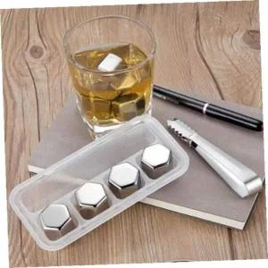 [골드스마일]안전한 스텐 얼음큐브 집게 포함 재사용 가능한 아이스큐브