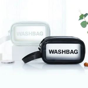 여행용 방수 반투명 세면가방(소) 3종컬러 세면백 워시백 목욕가방