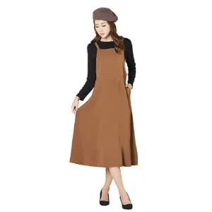 (쇼) 플레어 멜빵 조끼 원피스