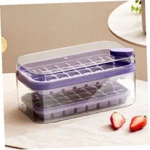 [셀러에이드]원터치 얼음틀 아이스 트레이 푸시형 얼음 통 냉동실 용 아이스박스