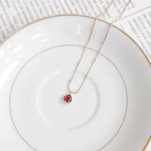 오팔하우스 925Silver 가넷 물방울 목걸이 OPNBN14204