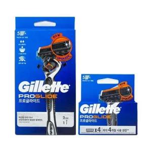 질레트 프로글라이드 5중날 면도기 면도날 6개 남자 수염 면도 잔털 목 얼굴